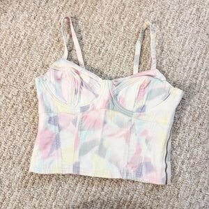 Levi's 100% Cotton Bustier Corset Crop Top Colourful Size Small